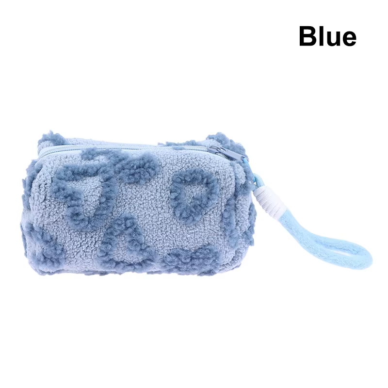 Sacs de maquillage en peluche avec poignée, sac de rangement de cosmétiques de voyage souple, organi