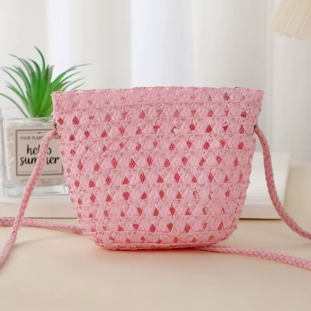 Sac de paille en paille pour femmes et filles, sac de plage d'été fait à la main en forme de coquill