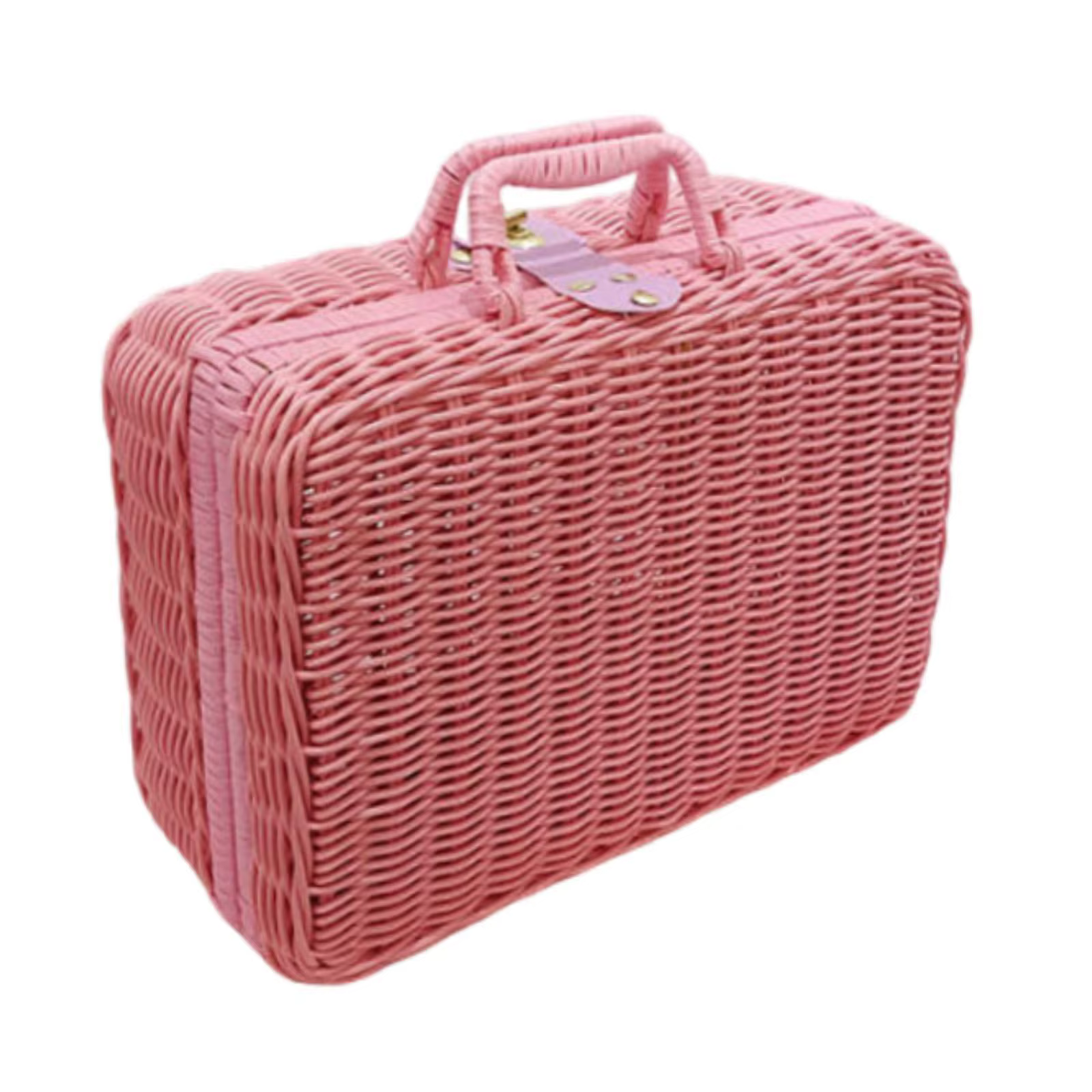 Valise tissée rustique, trousse de maquillage, boîte à accessoires photo, boîte cadeau, valise de pi
