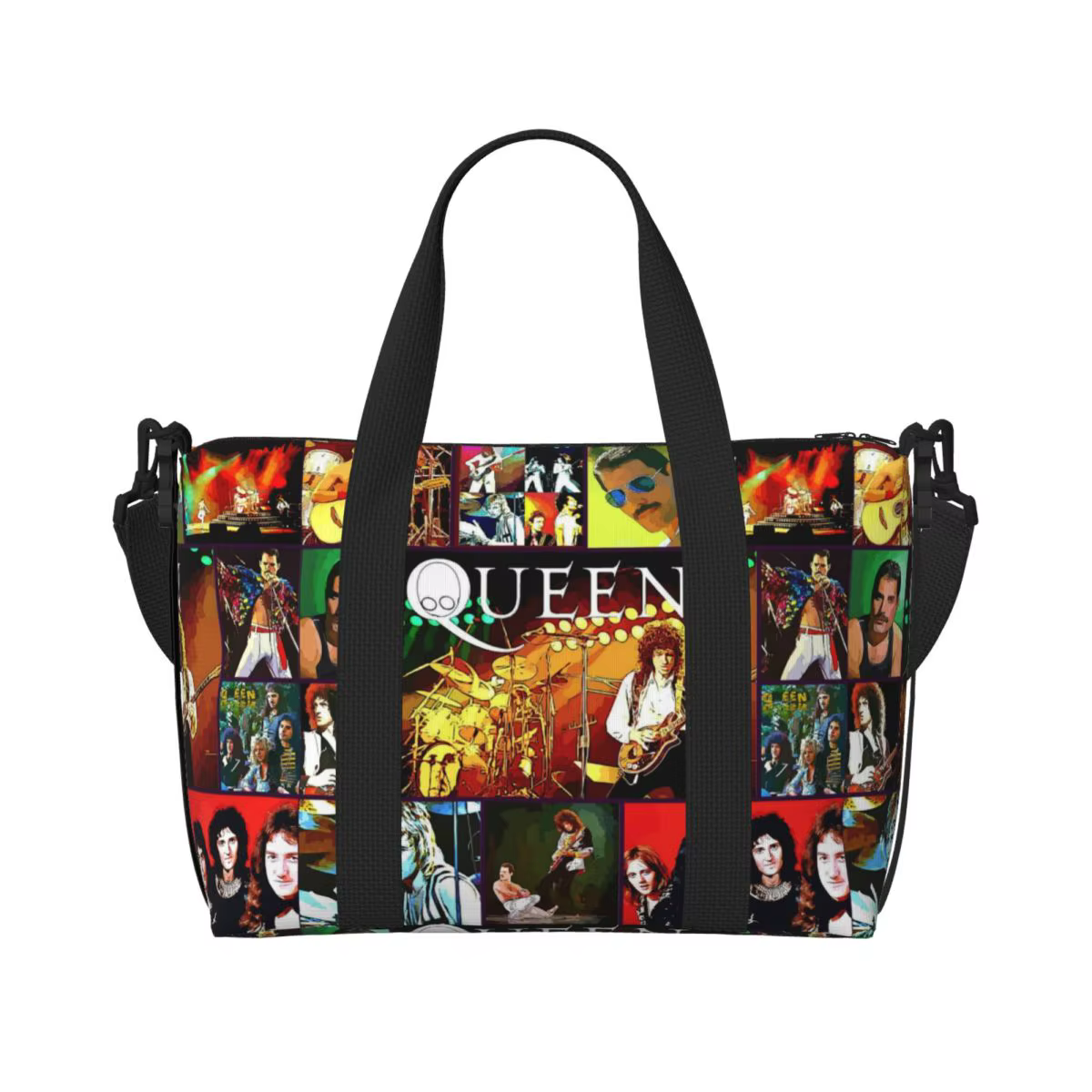 Sac fourre-tout personnalisé Freddie Mercury Queen Band pour femmes, sac de voyage à bandoulière de 