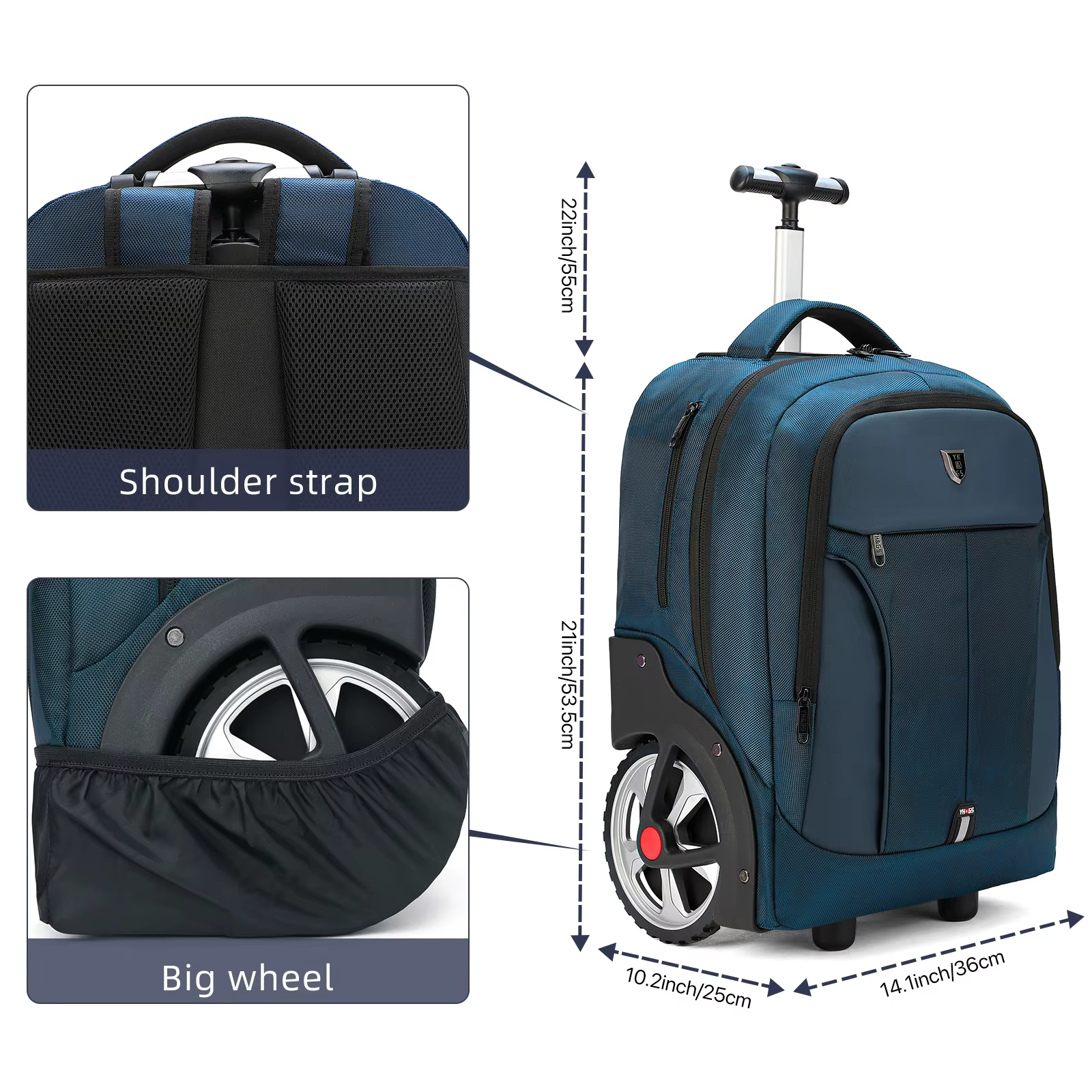 Sac à dos à roulettes multifonctionnel pour ordinateur portable, valise de voyage, sac de transport