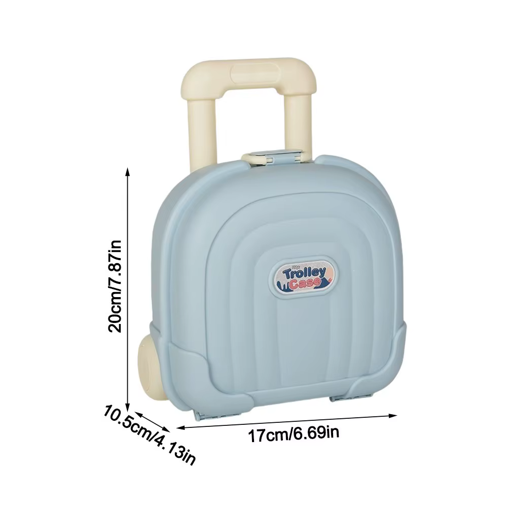 Coffret de rangement mini valise avec poignée rétractable, organisateur de bureau à roulettes, boîte