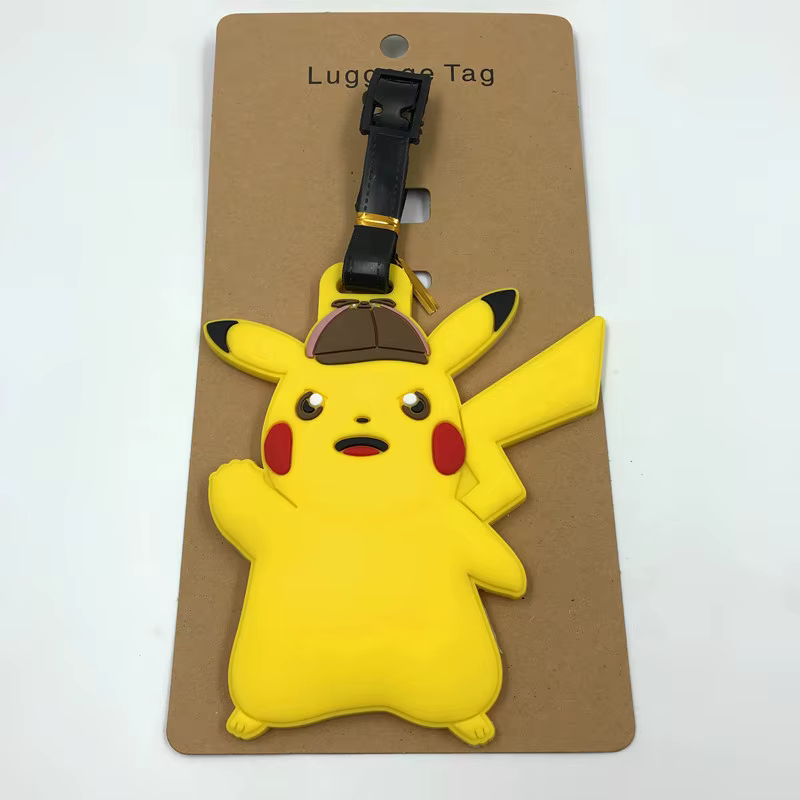 Étiquette de bagage portable Pokemon Pikachu et Gengar, porte-valise, accessoires de voyage, étiquet