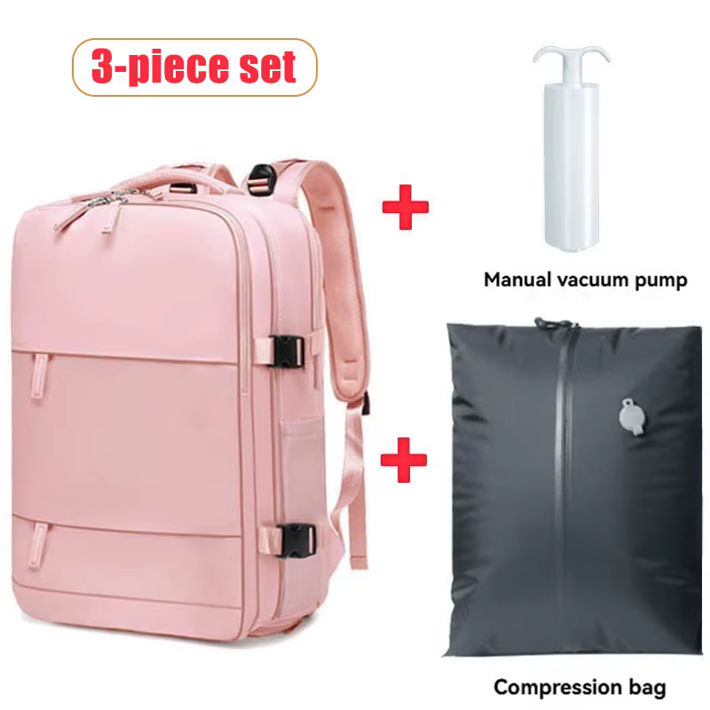 Sac à dos de voyage sous vide avec pompe, sac à dos à coussin d'air extensible et compressible, avec