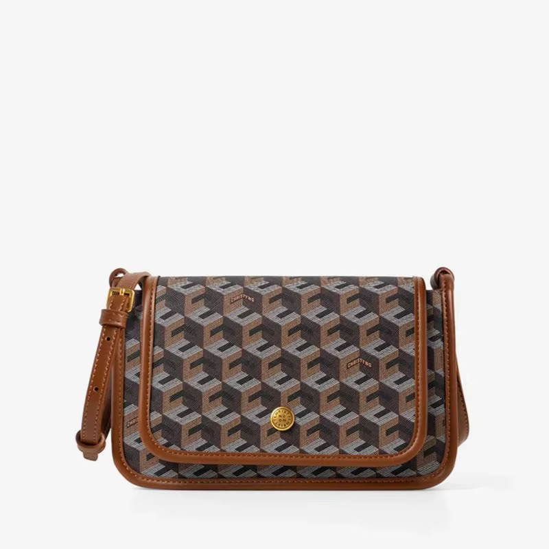 Sac messager de luxe à monogramme pour femmes, imprimé géométrique, sac bandoulière en toile enduite