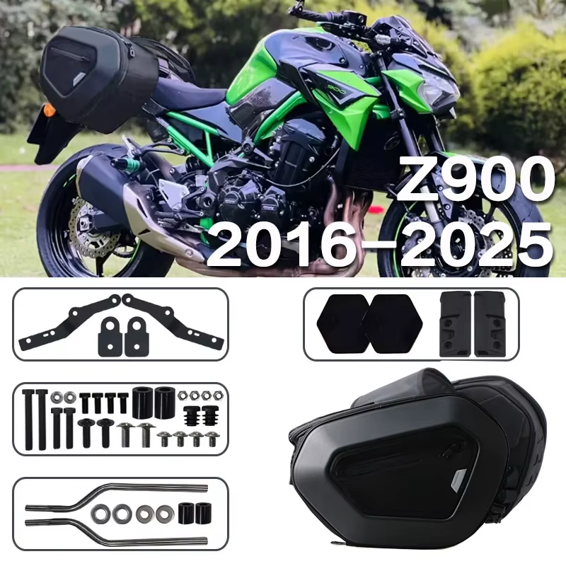 Sacs latéraux de moto étanches, sacoches de selle, valises de transport pour Kawasaki Z900 2016-2026