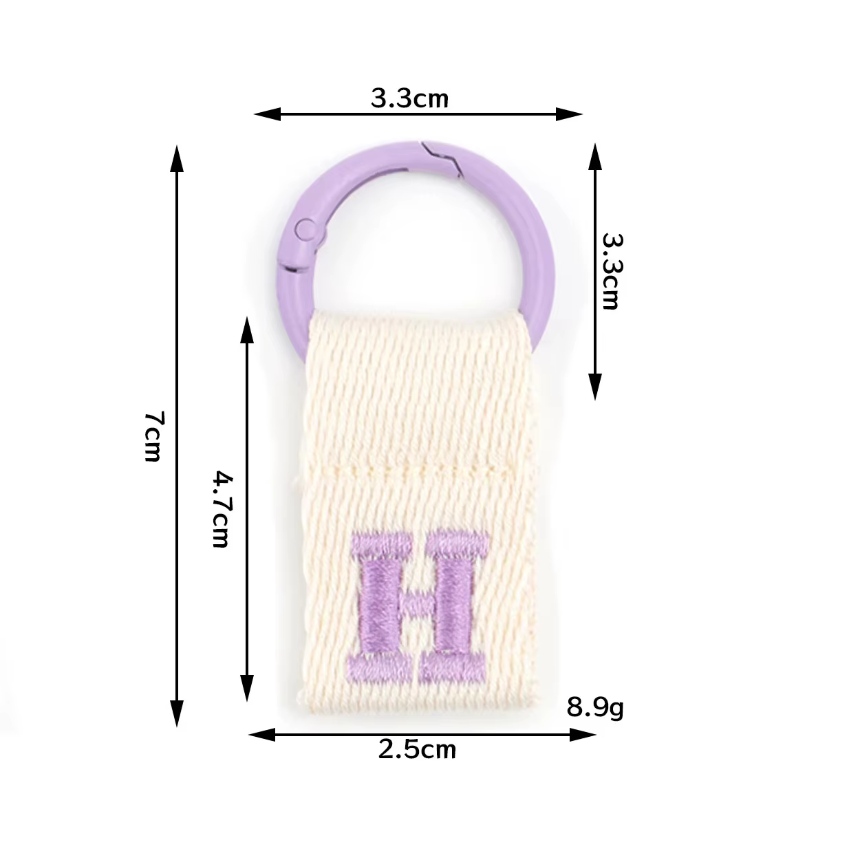 Étiquette de nom de bébé brodée, pendentif, lettre de maternelle, sangle suspendue, sac de pépinière