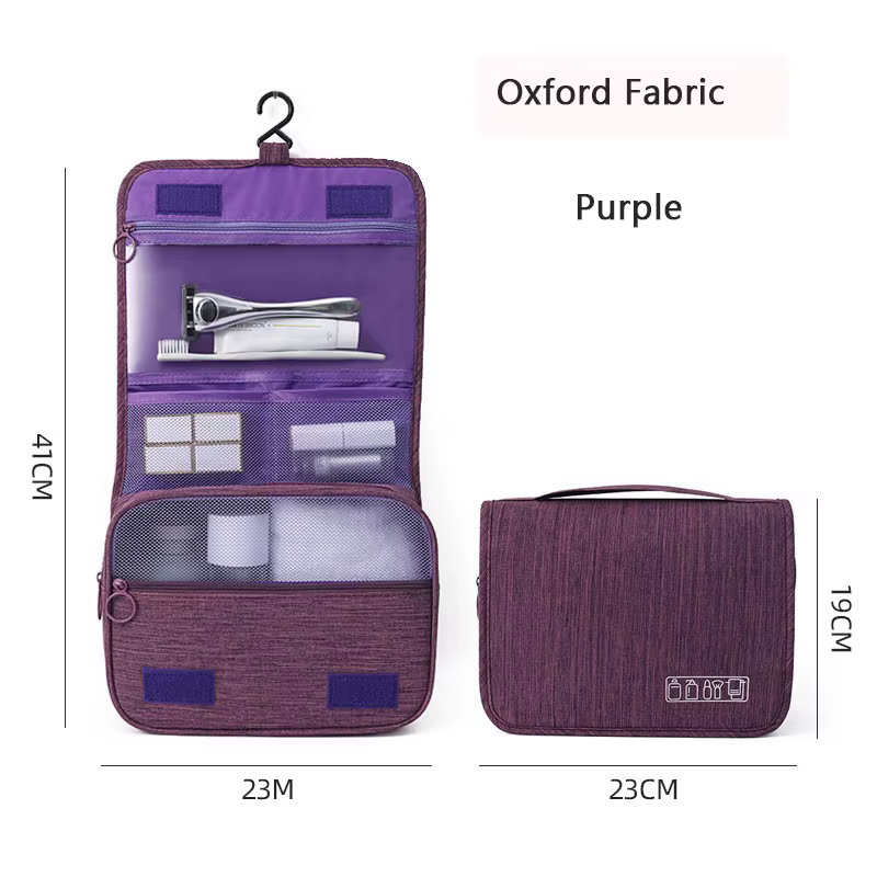 Trousse de Toilette Portable en Tissu Oxford pour Hommes et Femmes, Organisateur de Voyage Étanche à