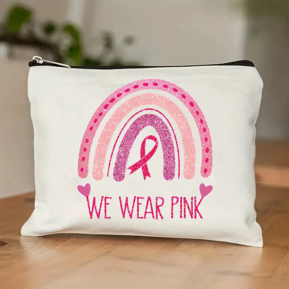 Ensemble de sacs de sensibilisation au cancer du sein rose, sac fourre-tout léger de grande capacité