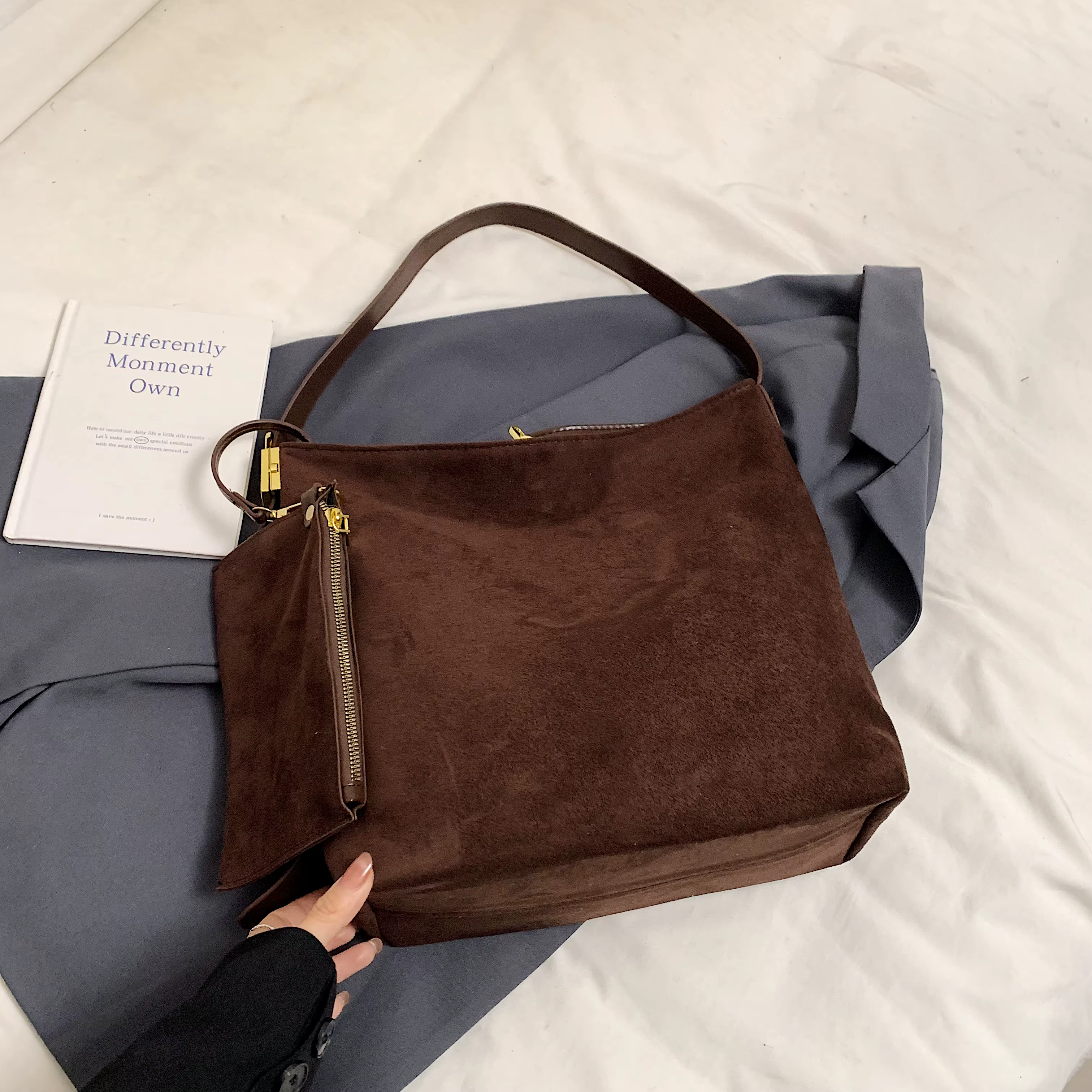 2 ensembles sac à bandoulière seau pour femmes haute capacité Vintage gommage en cuir sac de message