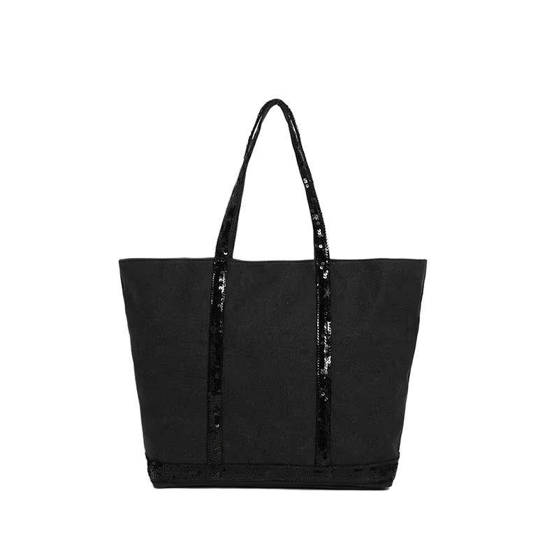 Sac fourre-tout Vintage en toile à paillettes, sac à bandoulière de grande capacité, sac à main poly