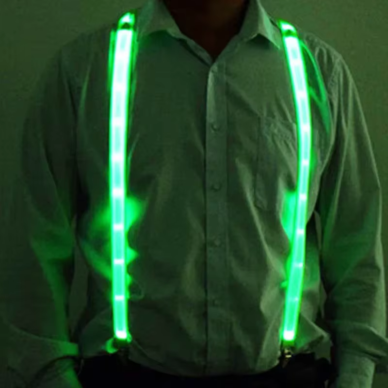 Bretelles avec nœud papillon, fournitures de fête, lumières LED, cintres pour femmes et hommes, acce