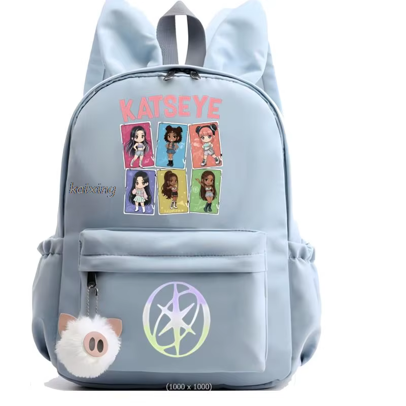 Mochila Hot Katseye drôle impression sac à dos fille garçon enfants sac à dos décontracté sacs d'éco
