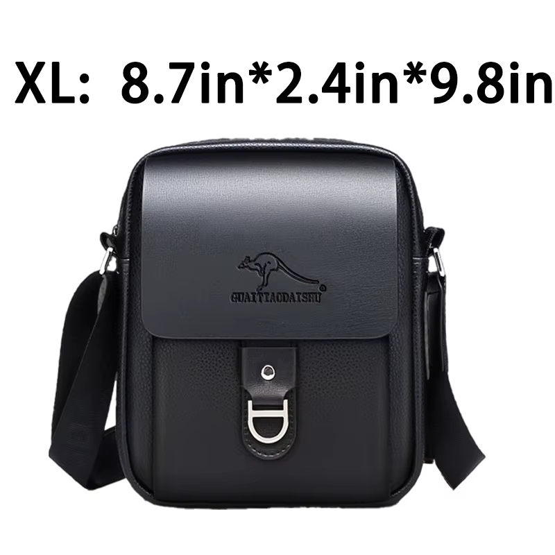 Sac à bandoulière classique pour hommes d'affaires, sac à bandoulière vintage en cuir PU, sac messag