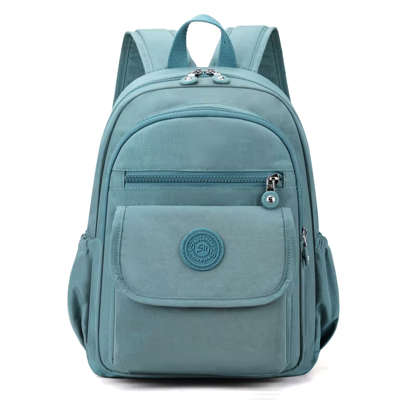 Sac à dos de voyage noir élégant léger et de grande capacité pour femme avec bretelles réglables, éc