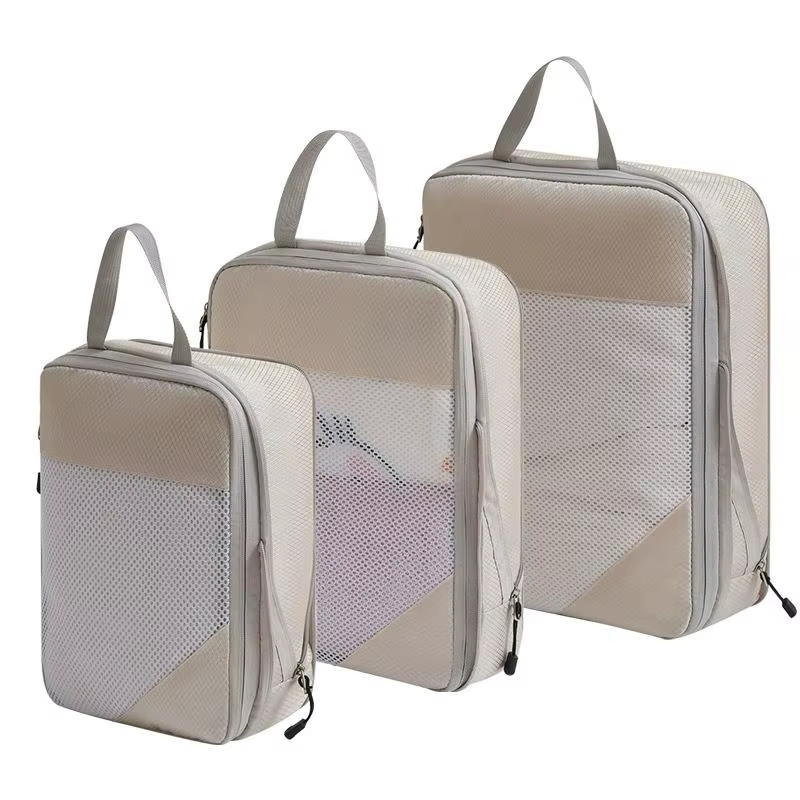 Lot de 3 cubes de rangement compressibles pour voyage, sacs de rangement portables grande capacité,