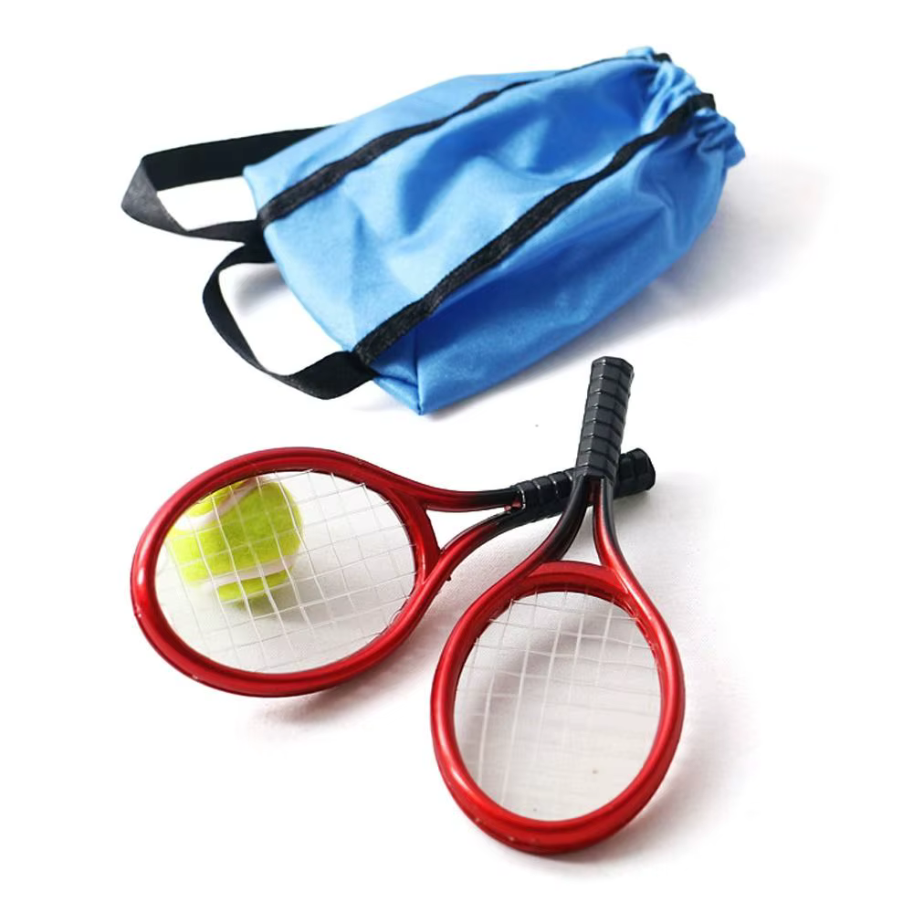 Analyste de raquettes de tennis miniatures, accessoires photo, cadeau créatif, sac de balle de raque