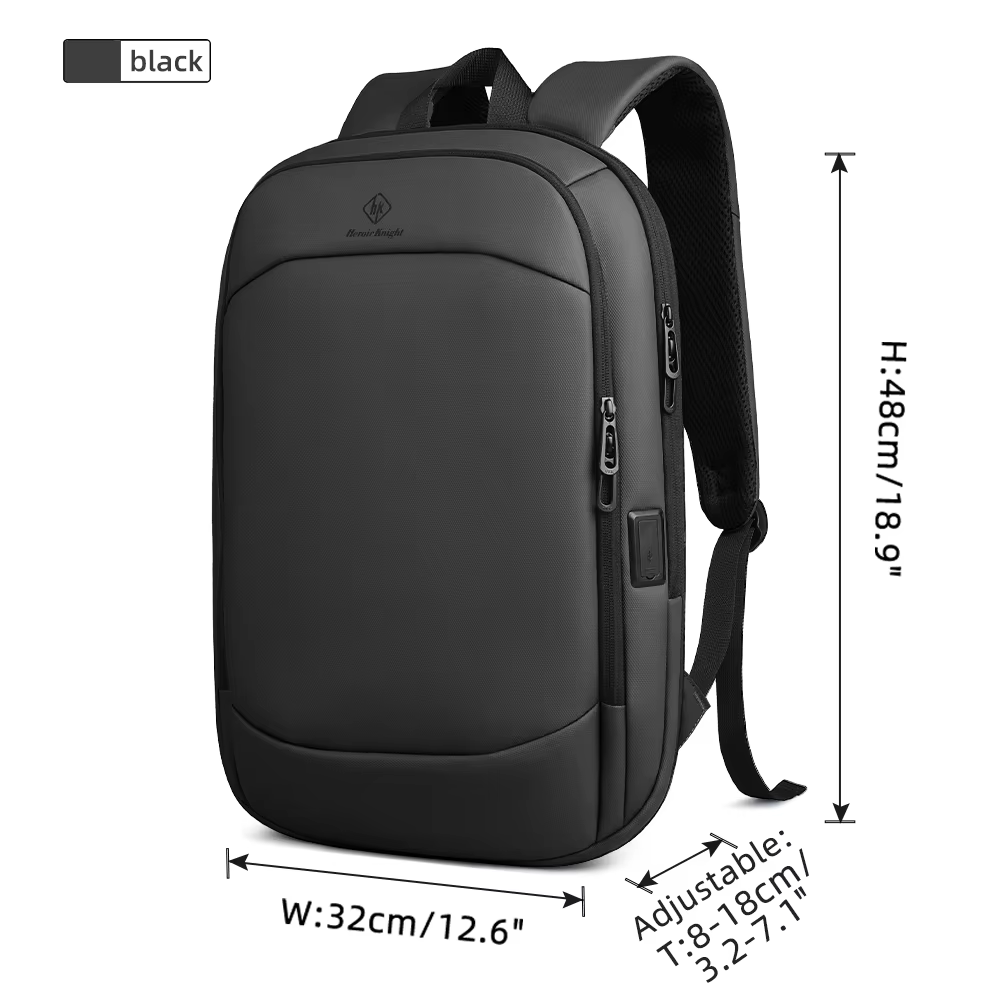 HK Business sac à dos pour hommes 17 pouces sac à dos pour ordinateur portable avec Port USB mince e