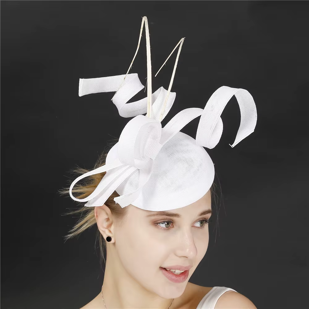 Chapeau de mariée élégant, fascinateur de mode, chapeau de fête pour femme, accessoire capillaire po