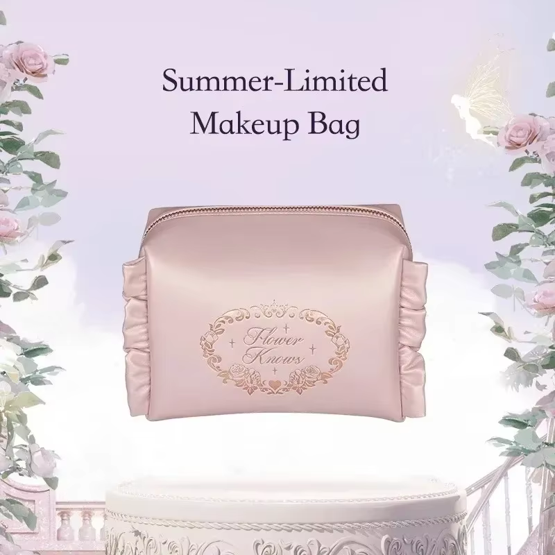 Flower Knows – sac à cosmétiques rose pour 7e anniversaire, sac à main en cuir PU limité d'été, peti