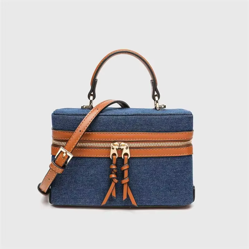 Sac à main rétro tissé à la main pour femme, élégant sac à bandoulière en toile color-block, sac pol