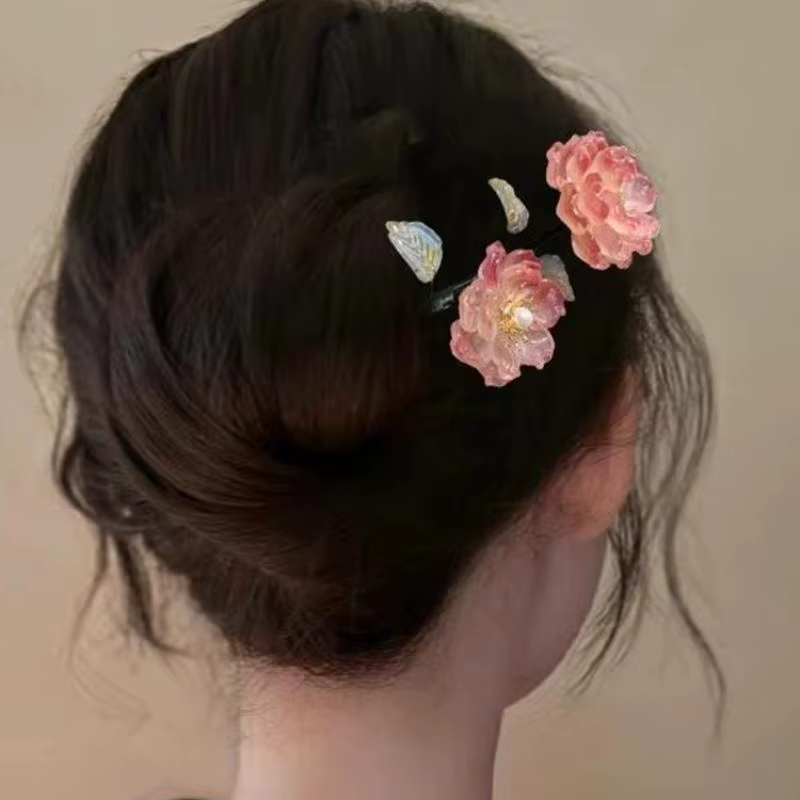 Accessoires pour cheveux 1 pièce, épingles à cheveux exquises en verre de style ethnique, épingles à