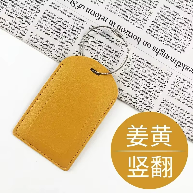 Étiquettes de bagage en cuir PU pour femmes et hommes, nom de voyage, porte-adresse d'identification