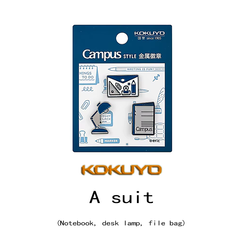 1 ensemble de papeterie japonaise KOKUYO, Badge métallique utilisé pour les sacs à vêtements, fourni