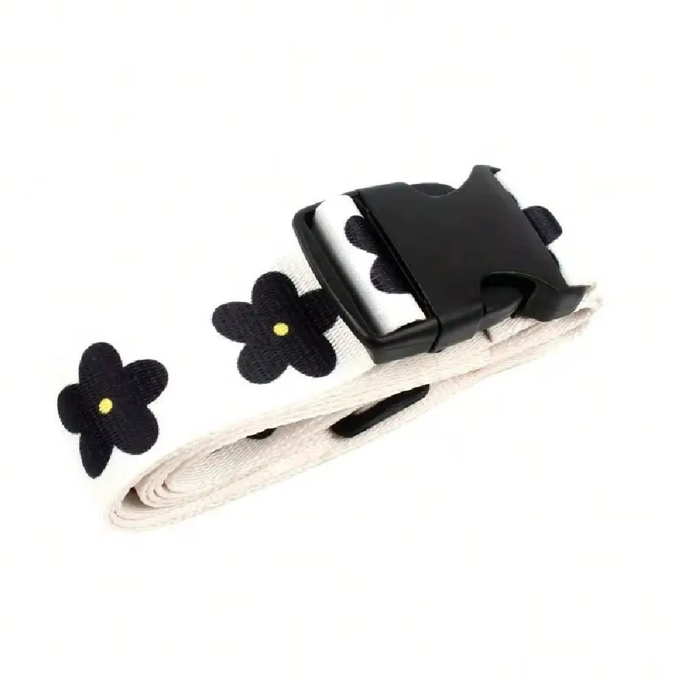 Sangle à boucle en plastique pour bagages de voyage, sangle de bagage réglable à imprimé Floral, fer