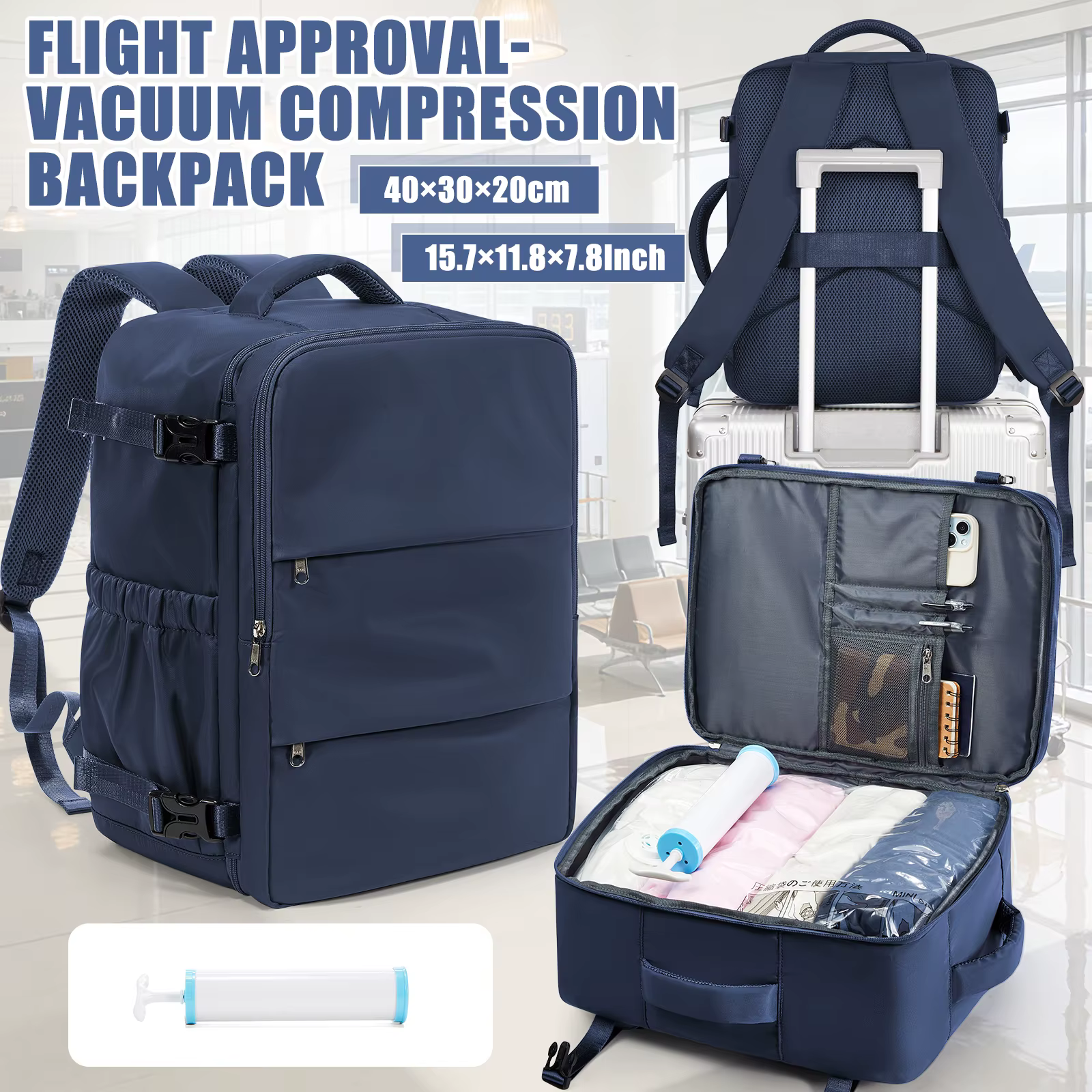 Sac à dos de voyage, sac à dos de cabine Ryanair 40x30x20, sac à dos pour femme, sac à dos de travai