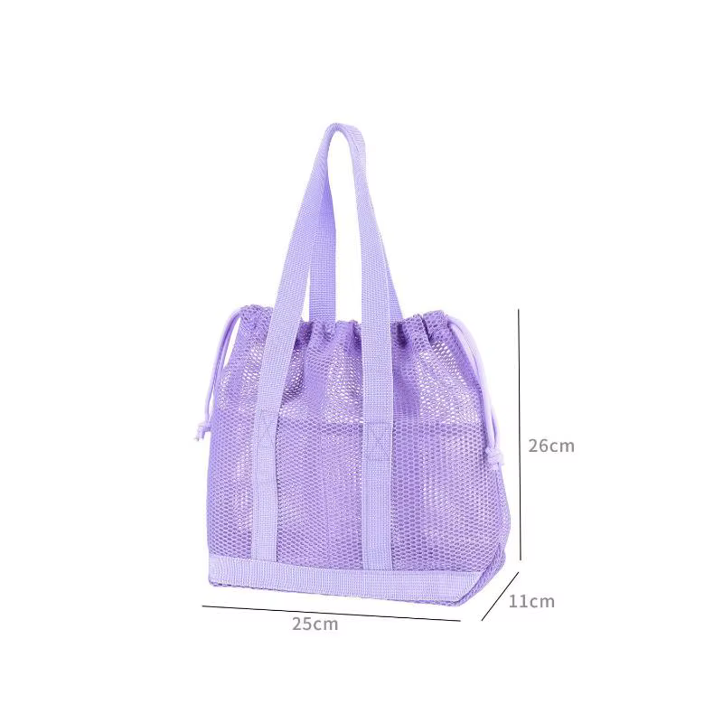 Sac fourre-tout en maille avec cordon de serrage, respirant, à séchage rapide, grande capacité, sac 