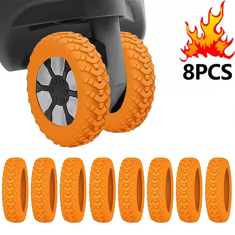 8 protections de roulettes de bagages en silicone, couvre-roulettes pour valises de voyage, réductio