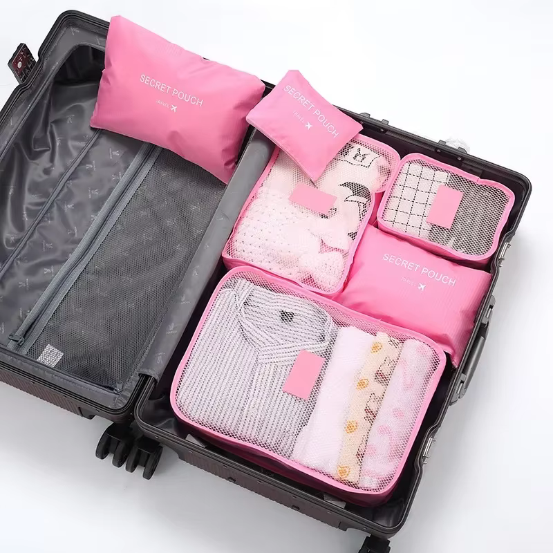 Sac de Rangement de Voyage pour Vêtements, Ensemble de 6 Pièces, pour Garde-Robe, Valise en Poudre, 