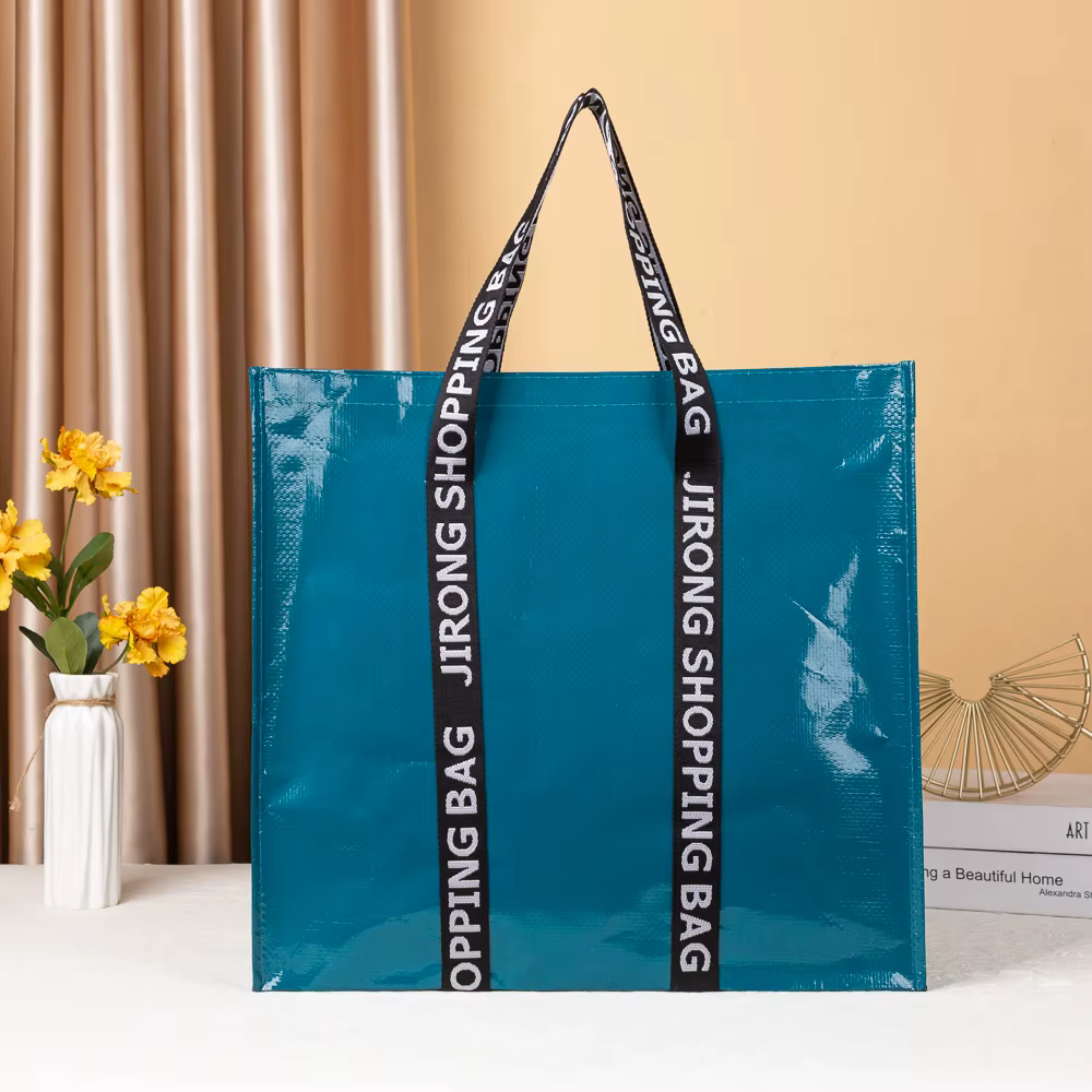Sac de courses tissé PP couleur, fourre-tout pliable et réutilisable, pochette pliante de voyage, sa