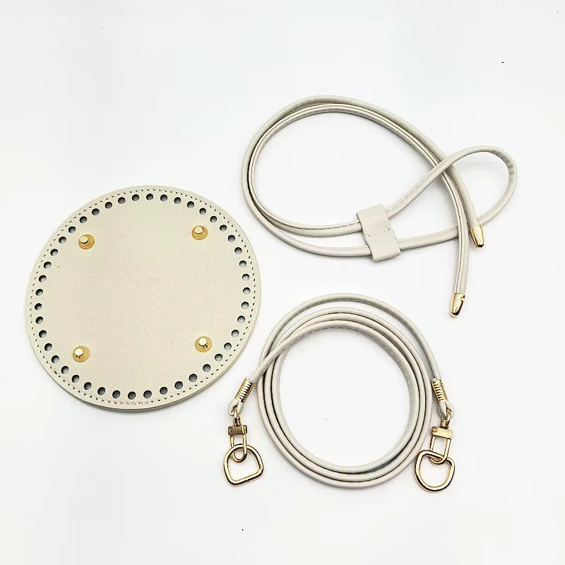 Base de sac en cuir PU, lot de 3 pièces faites à la main avec bandoulière pour sac seau, accessoires
