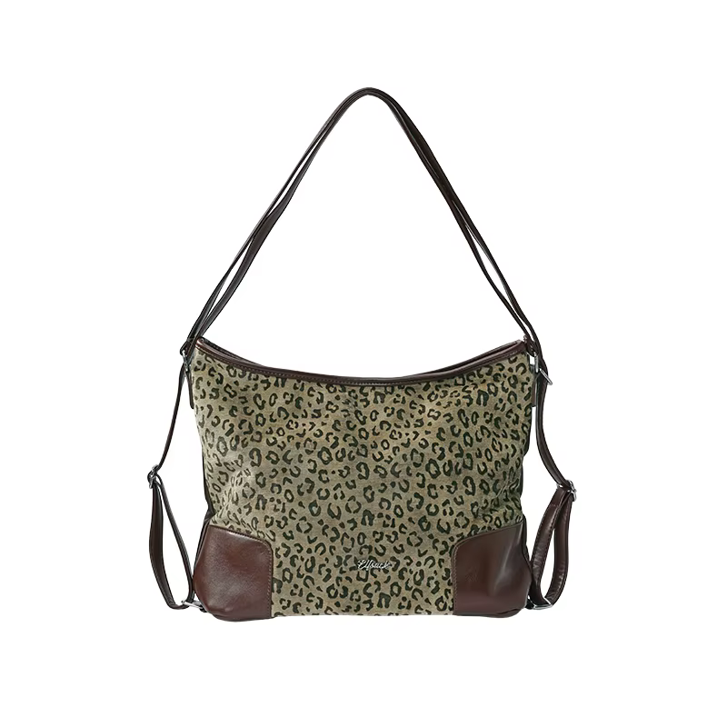 ELFSACK sac à dos polyvalent à la mode imprimé léopard Patchwork sac à bandoulière pour femmes
