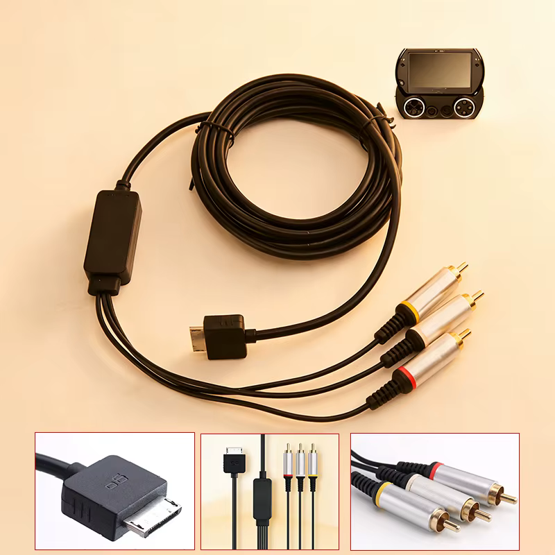 Câble AV pour console de jeu PSP GO, sortie audio vidéo synchrone 3M, adaptateur AV, fil avec conden