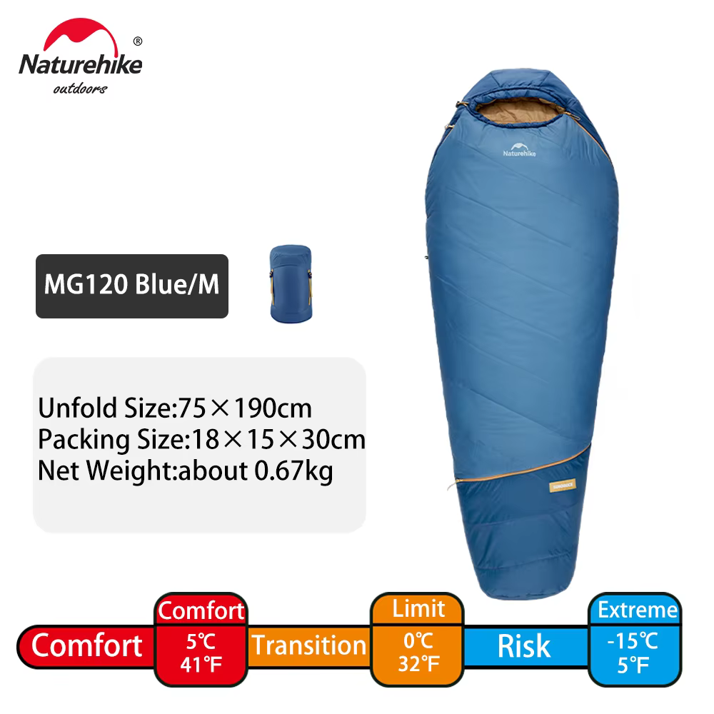 Sac de couchage Naturehike Mujing Pro Mummy, portable, pour le camping en hiver, chaud, thermique, l