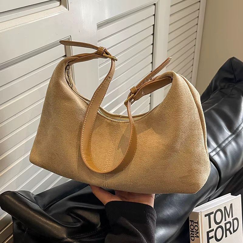 Sac à main en velours pour femmes, sac à bandoulière en daim, sacs à bandoulière décontractés de lux