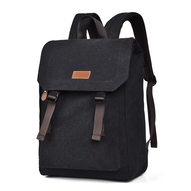 Sac à dos en toile pour hommes, sac de grande capacité de Style rétro avec sangles à boucle