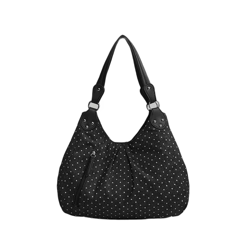 Sac de rangement à pois, sac de rangement Portable de grande capacité pour la maison, pochette de ra