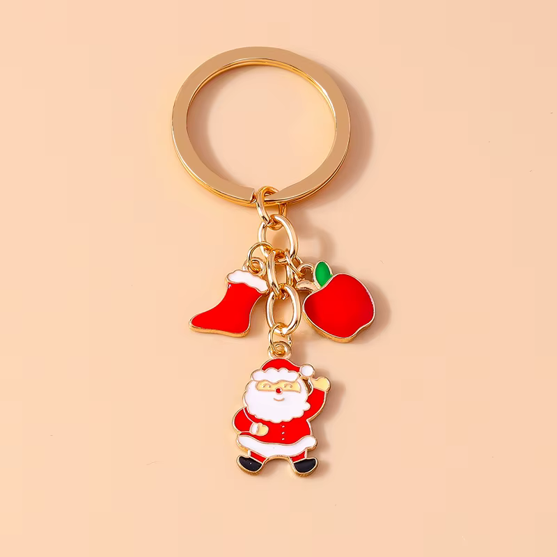 Porte-clés pendentif joyeux Noël pour hommes et femmes, arbre de Noël, cerf, père Noël, bonhomme de 