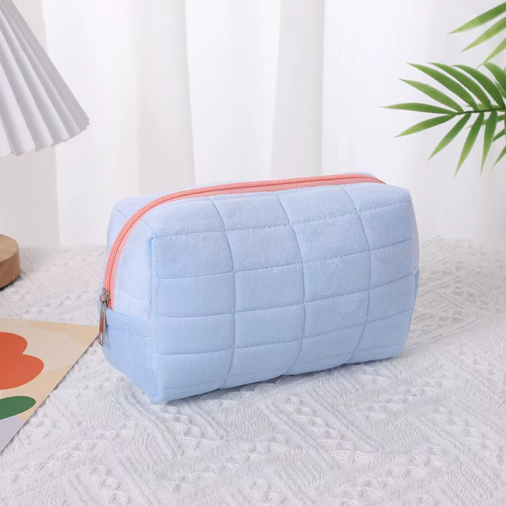 Sac de rangement pour cosmétiques en velours grande capacité, trousse de toilette portable, petite t