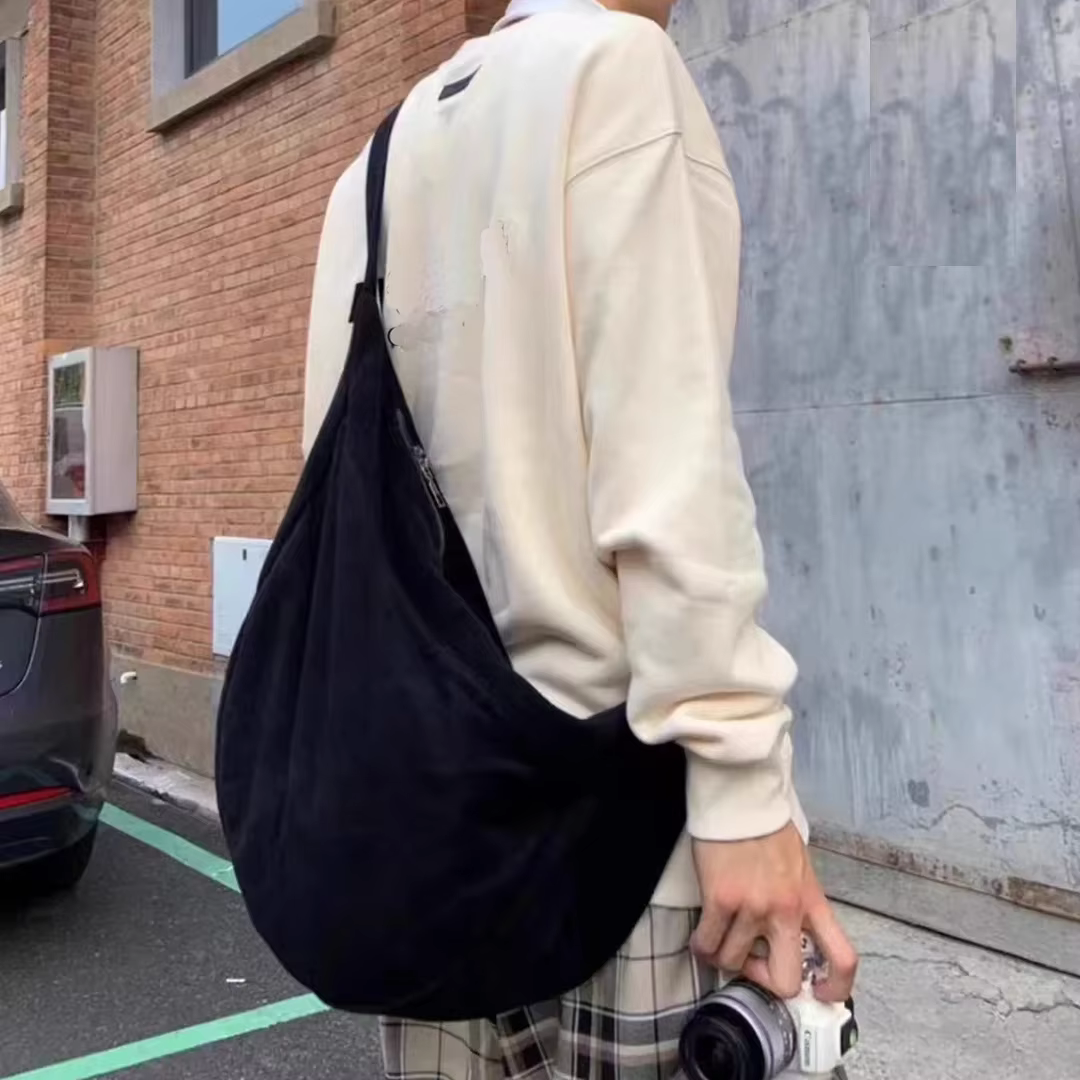 Sac à bandoulière en toile, grande capacité, tendance et simple pour femmes, sac à bandoulière uniqu