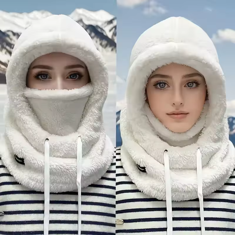 Cagoule thermique chaude coupe-vent, capuche de Ski, couverture faciale de moto, polaire réglable, c