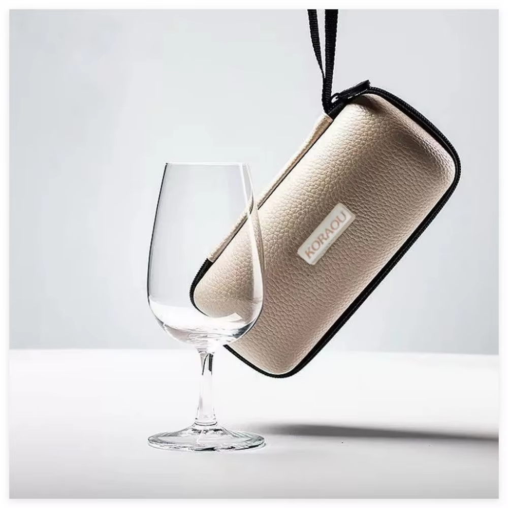 Tasses en cristal pour camping, randonnée, lunettes de voyage avec sac