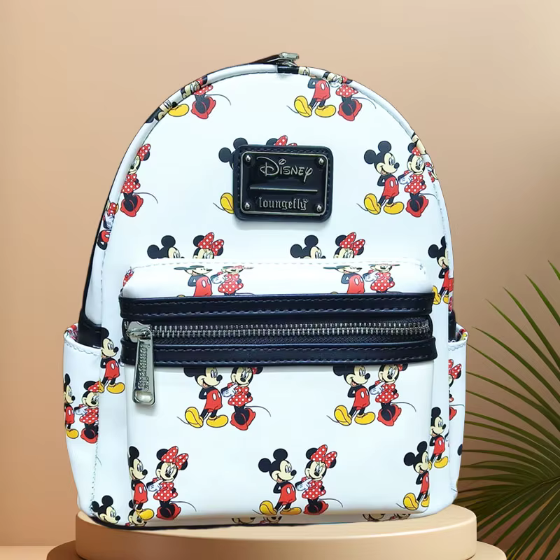 Sac à dos DISNEY imprimé léopard Mickey Mouse pour filles, sac de voyage de loisirs, Mini cartable p