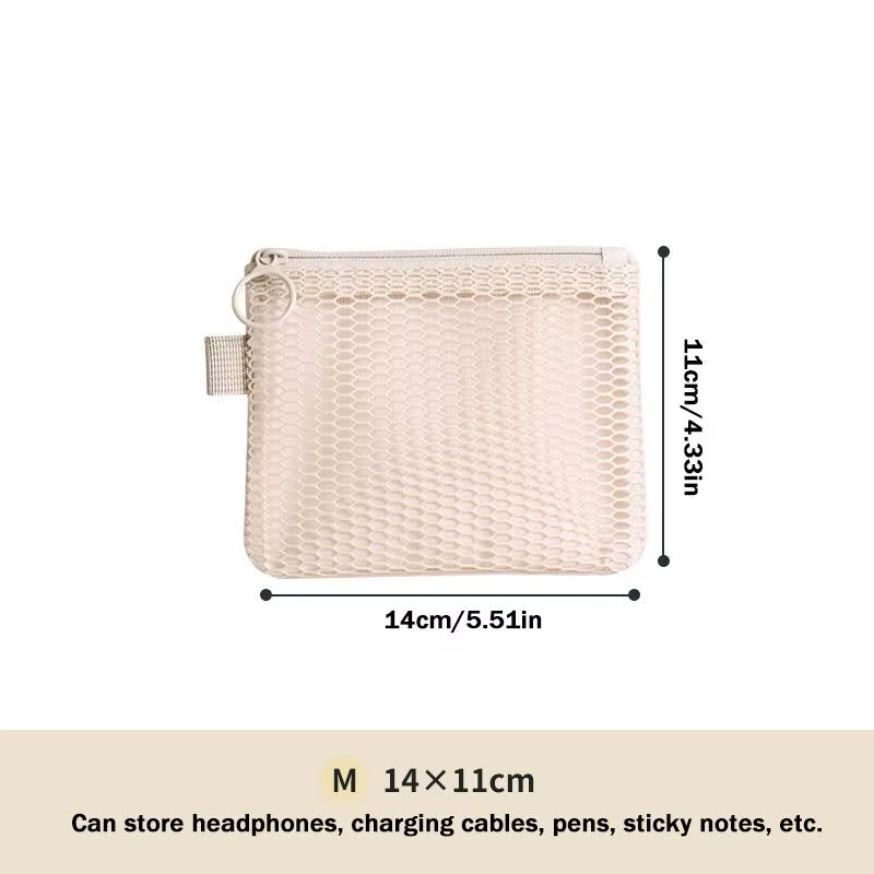 Sacs de rangement pour maquillage de voyage, porte-monnaie en maille, mini sac portable simple, sac 