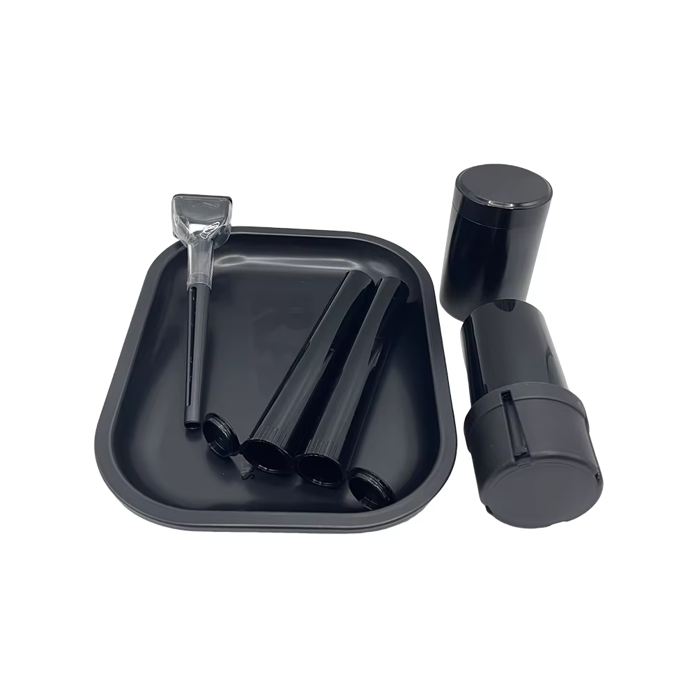 Kit de fumer portable de luxe, vente en gros, plateau roulant personnalisé avec broyeur, boîte de je