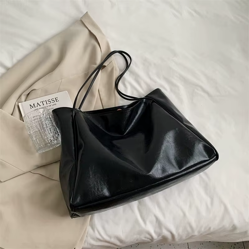 Sac fourre-tout pour femmes, sac à bandoulière en cuir souple de grande capacité, sac à main rétro d